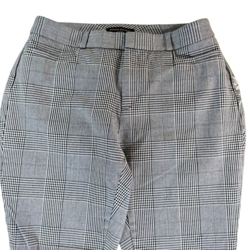 Banana Republic Sloan Glen Check Houndstooth Ankle Pants Women Size 4 Corpcore